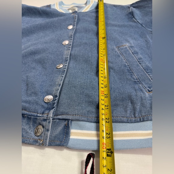 NWT Madden Girl Denim Varsity Bomber Jacket Size XL - Picture 13 of 14